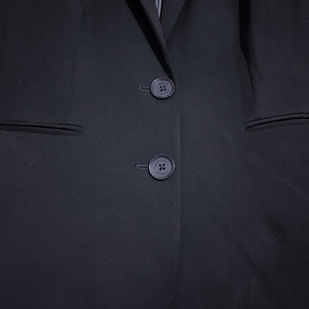 Express Black Two Button Stretch Career Blazer - image 5